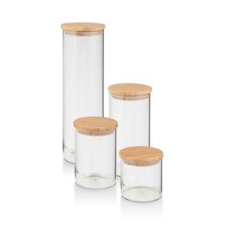 Honey Can Do Bamboo Jar Storage, Set of 4