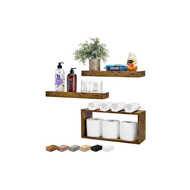 Sorbus 2 Floating Shelves with Invisible Brackets & 1 Rectangular Box
