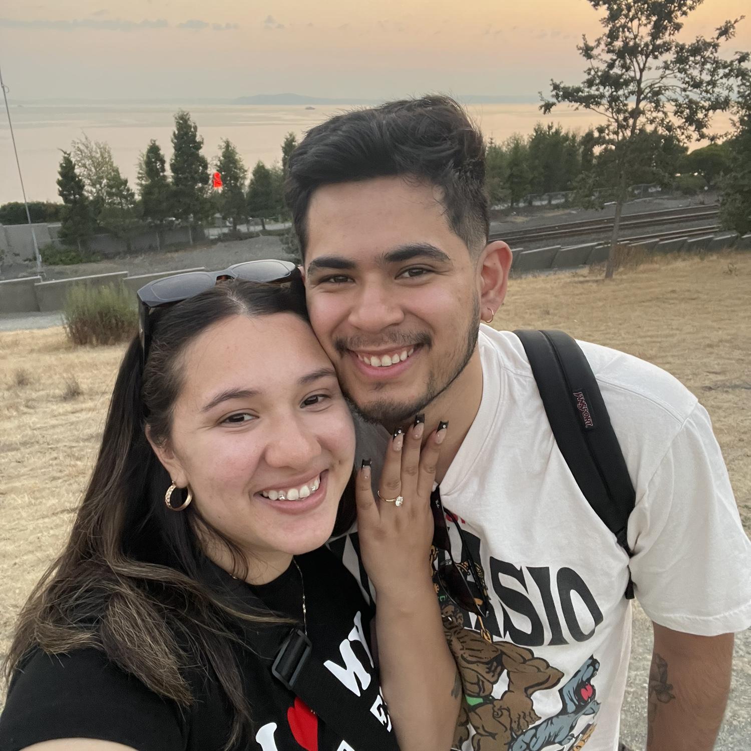 Moments after the engagement in Seattle, WA