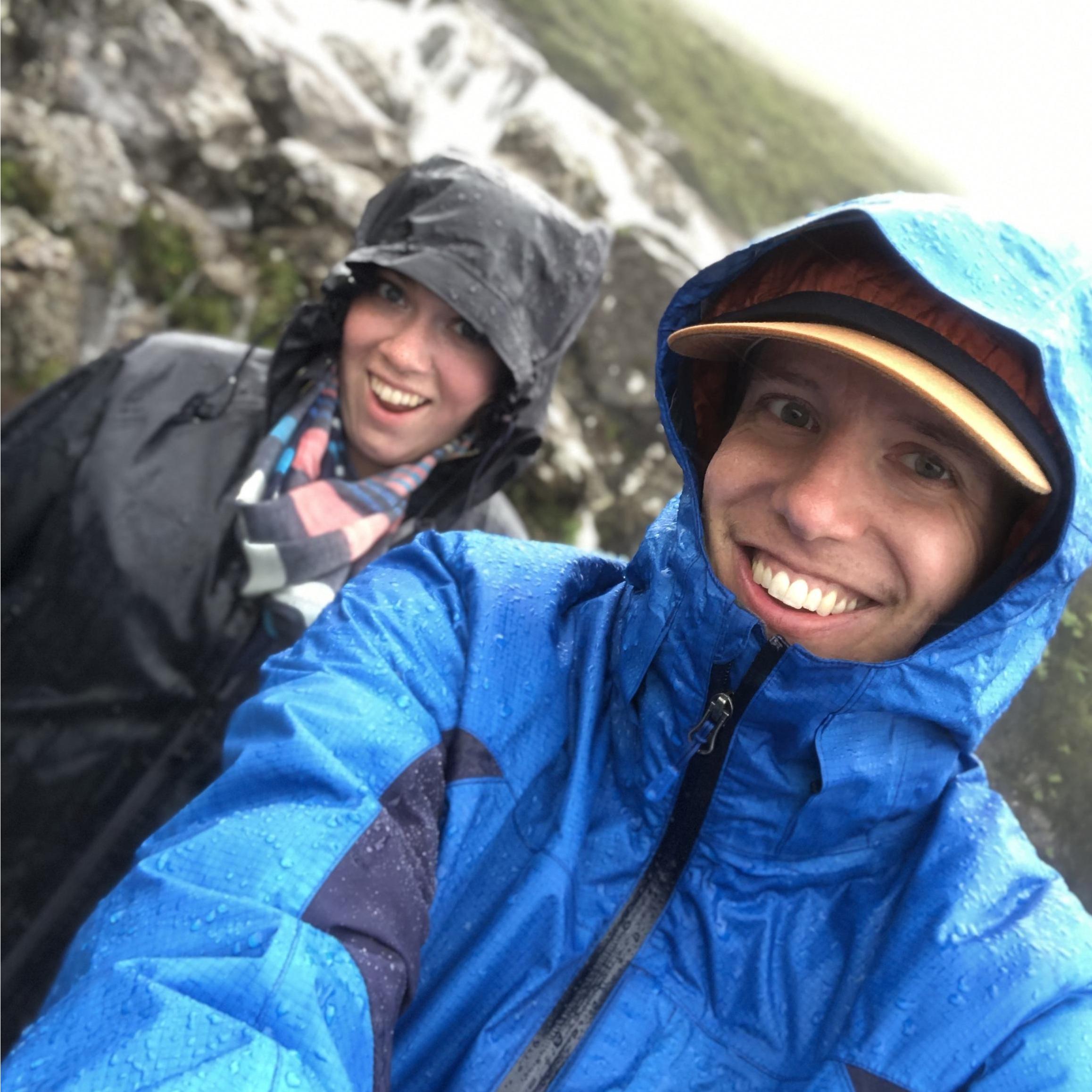 In the absolute pouring rain in Scotland!