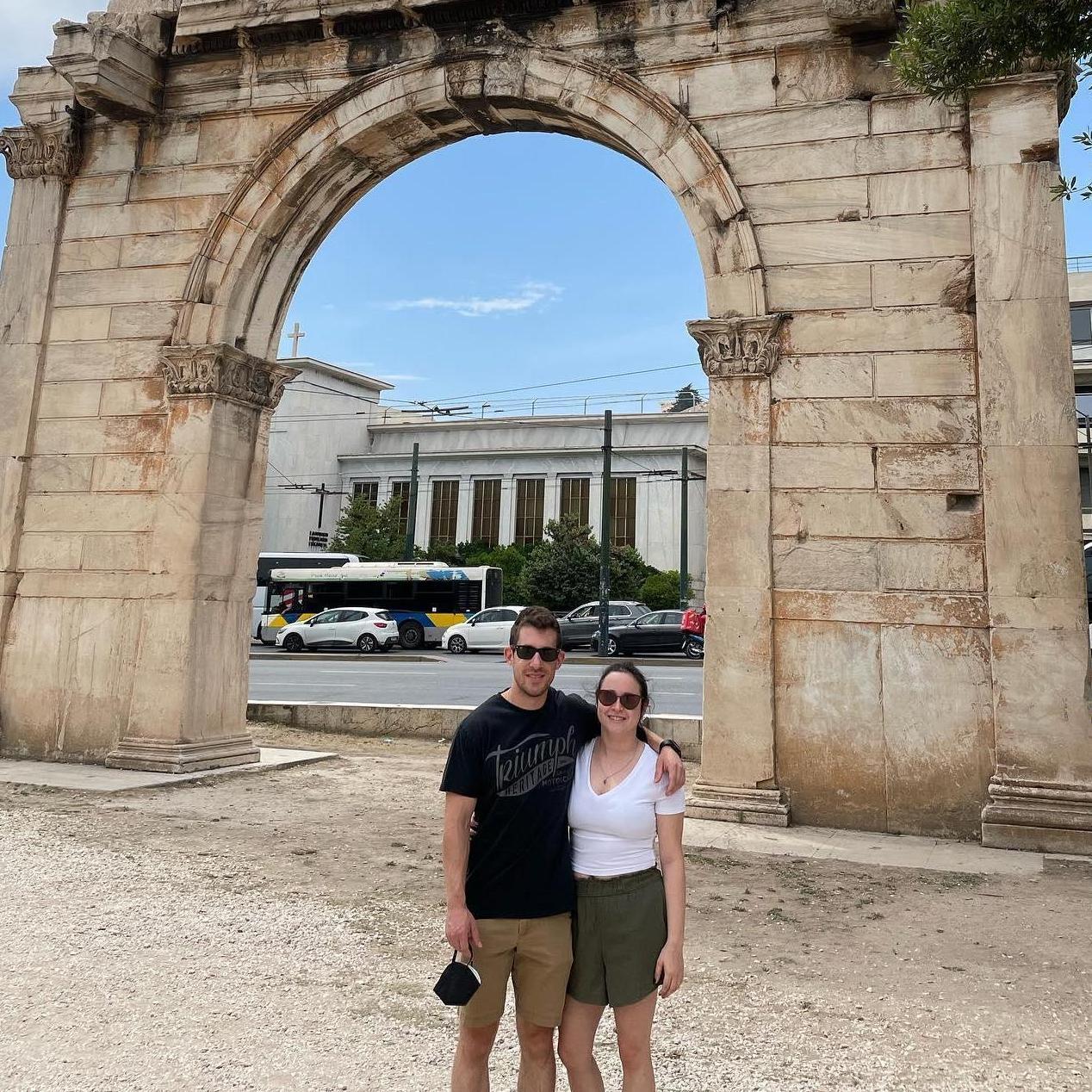 The Arch of Hadrion in Athens, Greece.