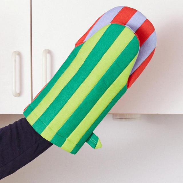 Melon Stripe Oven Mitt