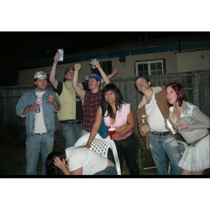 White trash party 2008(ish) with a couple of groomsman and our boy Ian.