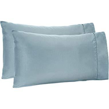AmazonBasics Light-Weight Microfiber Pillowcases - 2-Pack, Standard, Spa Blue