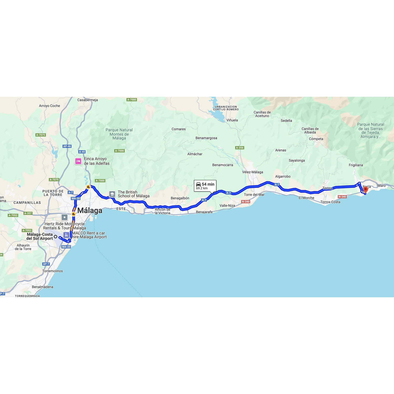 Malaga to Nerja
