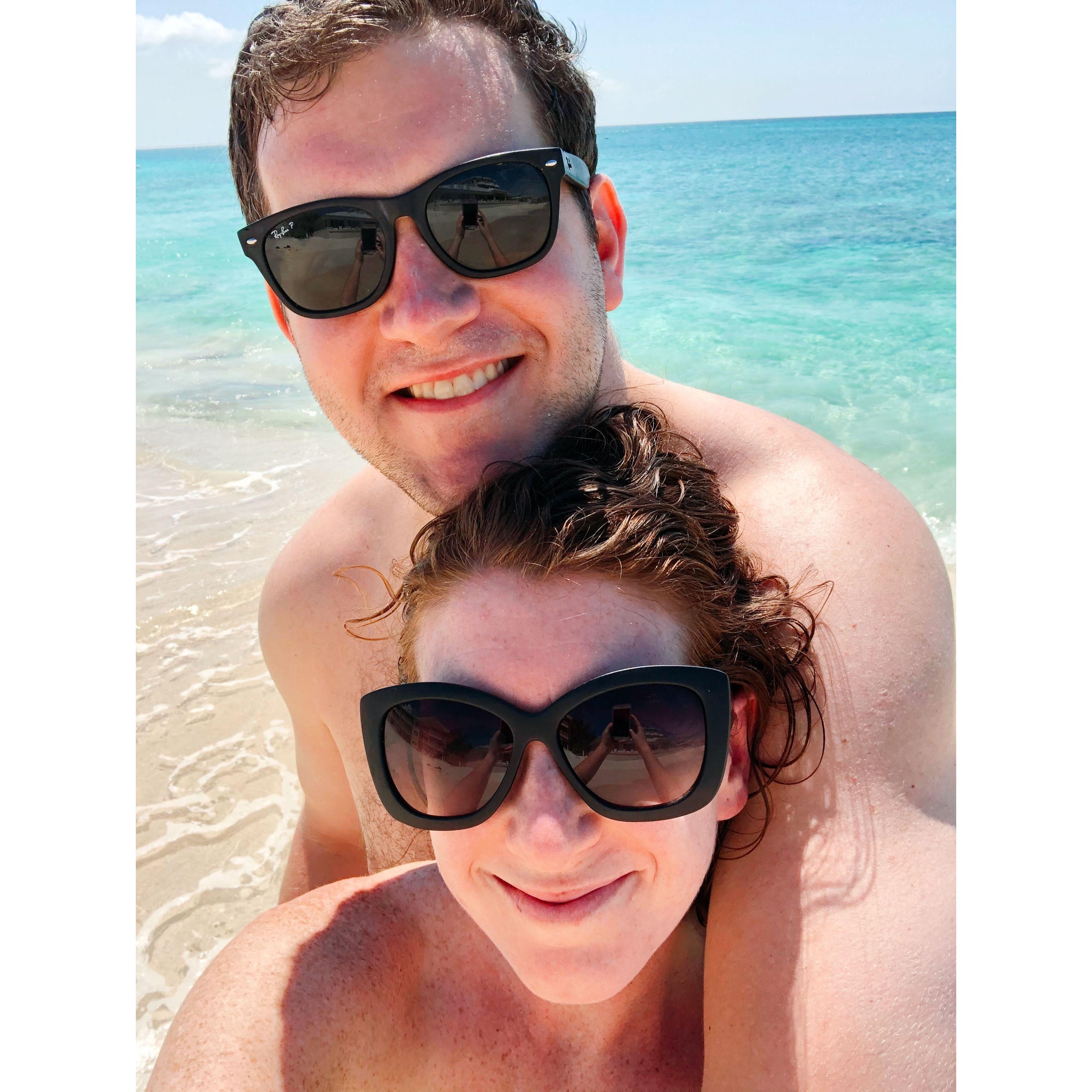 Our first vacation together in the Grand Cayman.