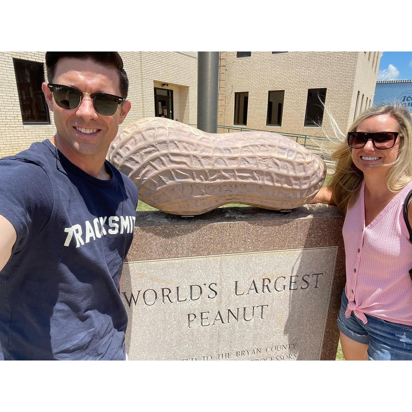 On our way to Branson, MO, had to stop by the "World's Largest Peanut," in Durant, OK, July 2022.