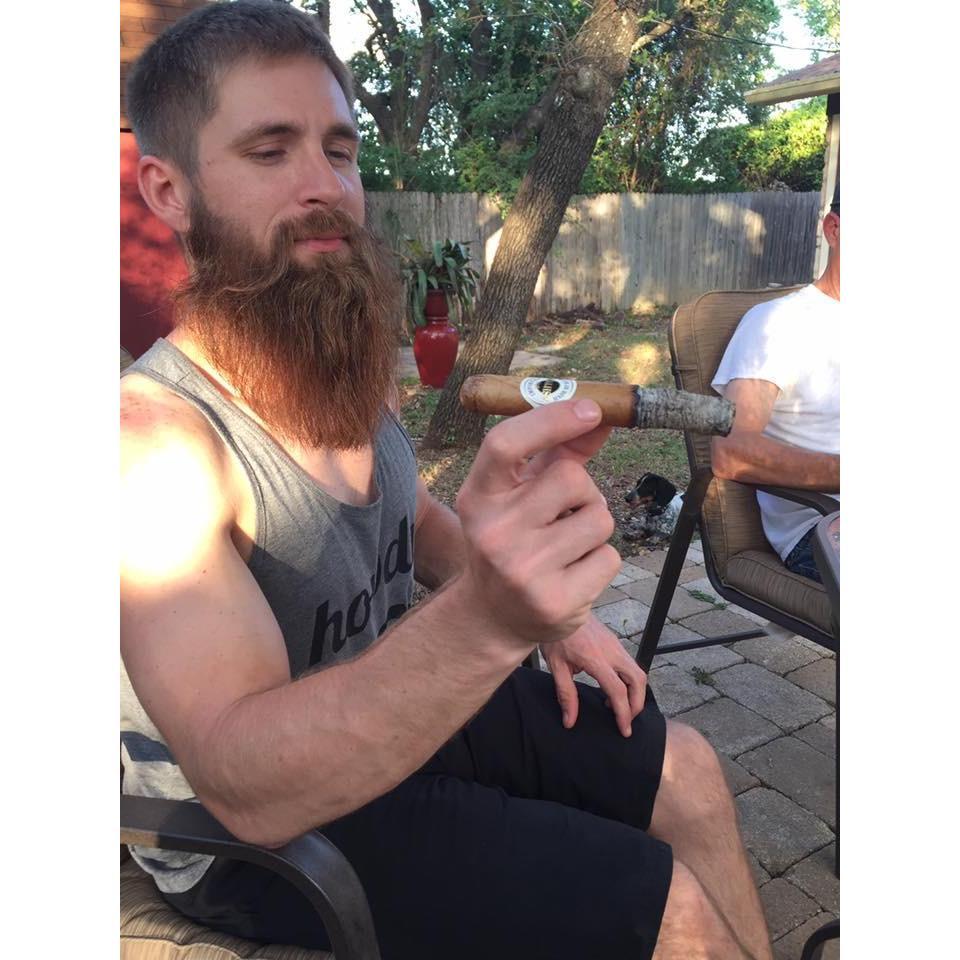 Smoking them Cigars.