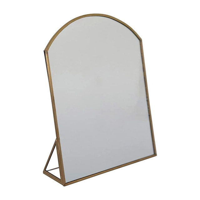Creative Co-Op Metal Framed Standing Mirror, Brass Finish