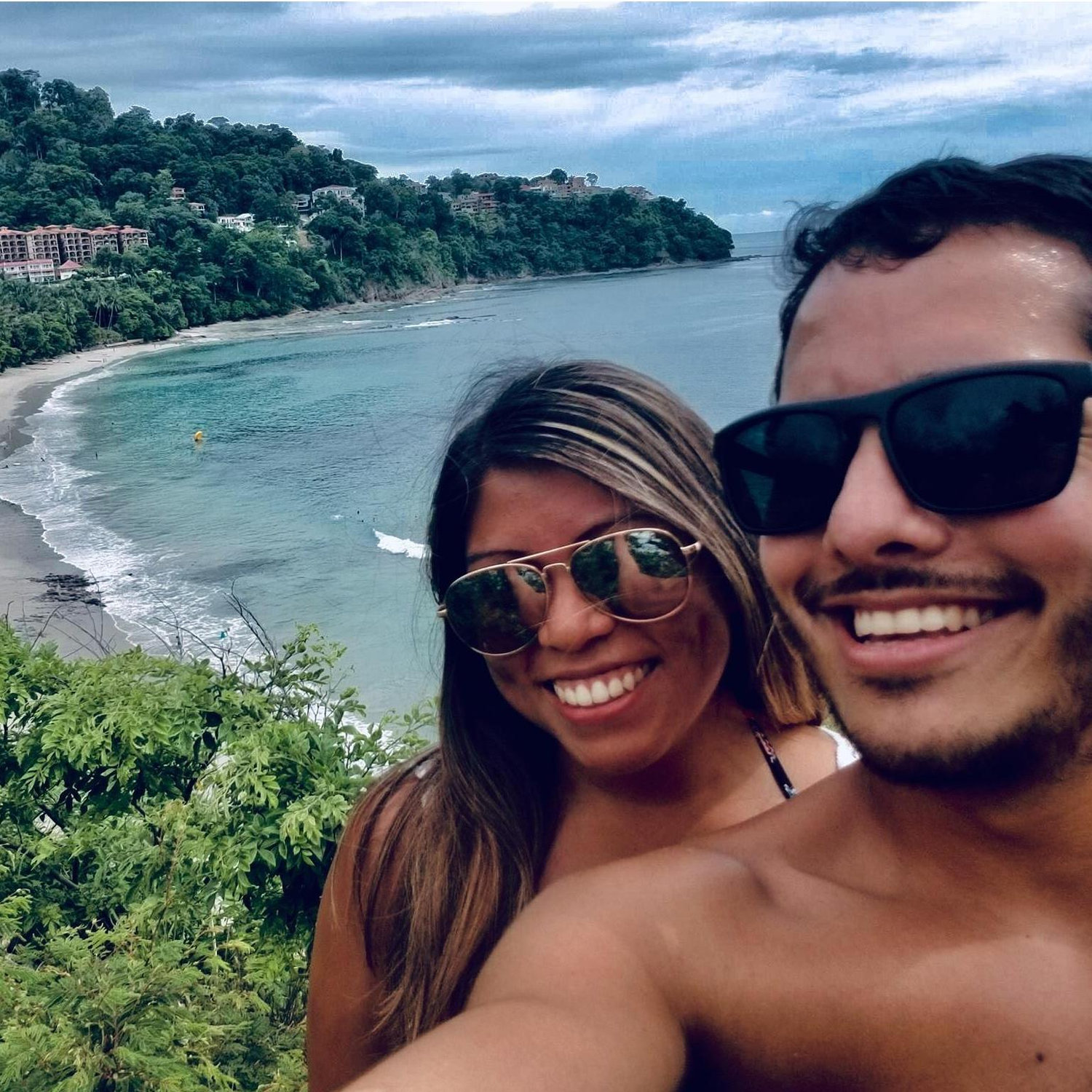 Enjoying Costa Rica for the first time together from a high view.
