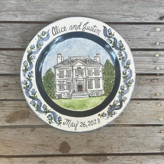 Custom House Plate Personalized Wedding Plate Gift Ceramic