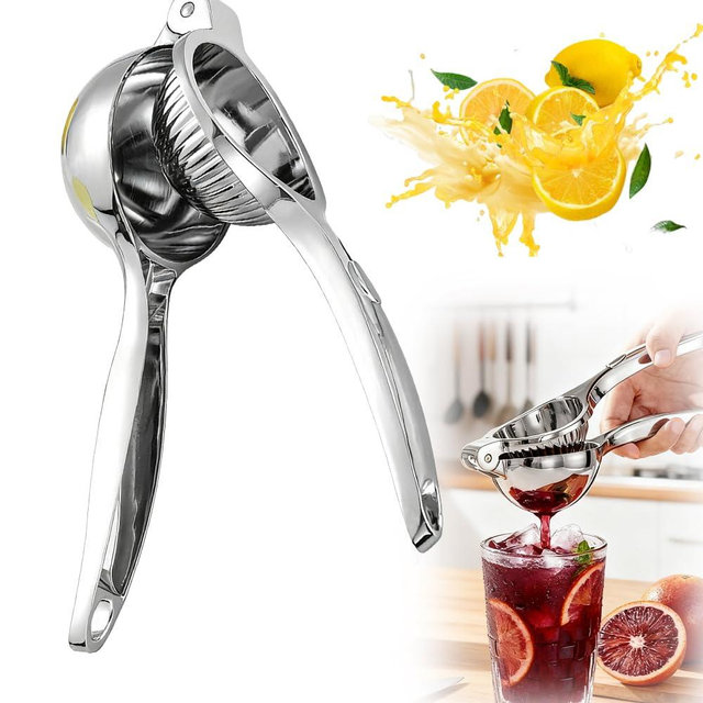 Manual Juicer Hand Press, 2026 Upgraded Heavy Duty Stainless Steel Fruit Juice Squeezer for Lemon Citrus Orange Lime, Handheld Extractor Kitchen Gadgets (1)