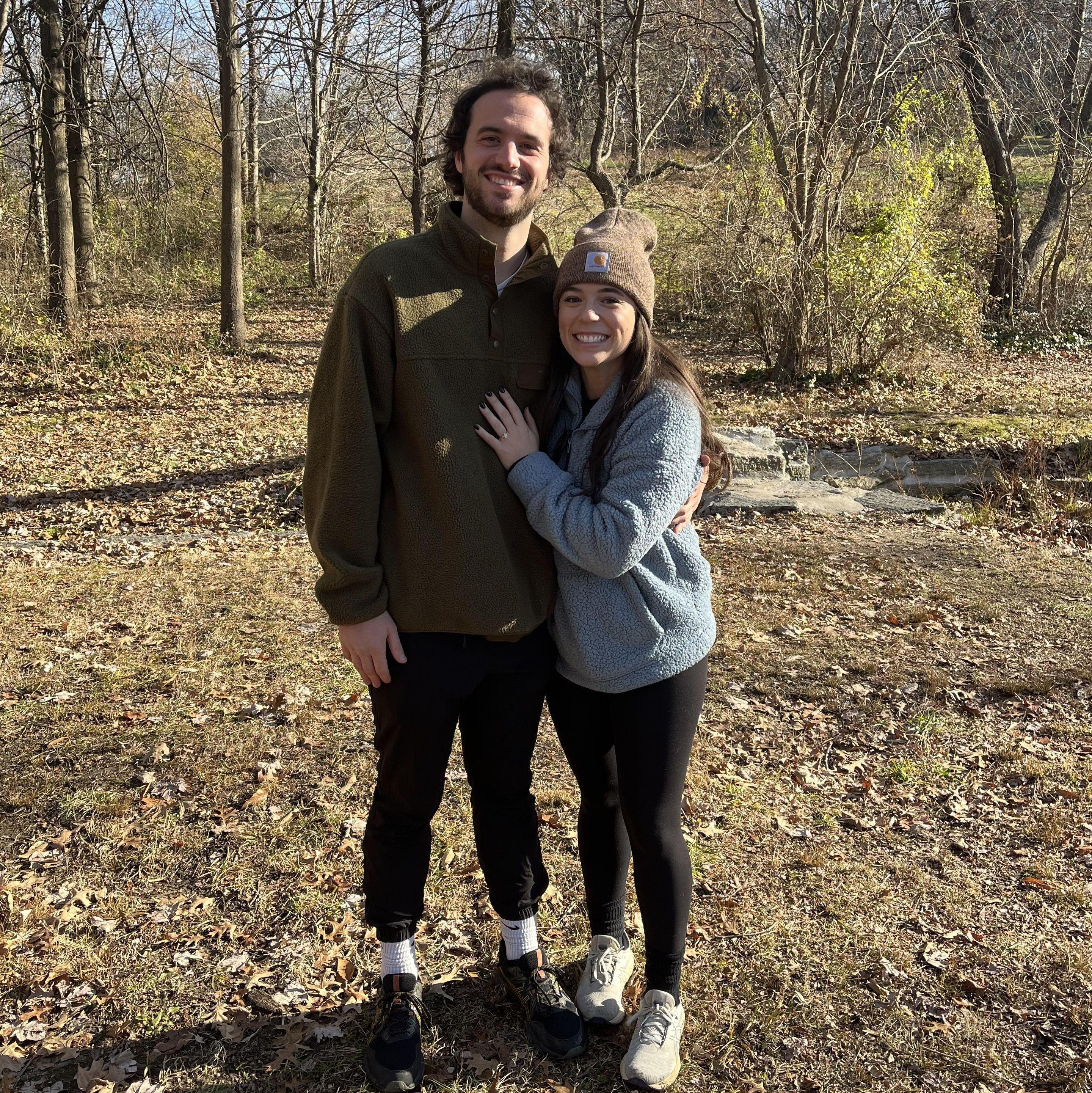 We got engaged in December 2023! Jack surprised Kristen by taking her on a walk in their favorite local arboretum in Philly.