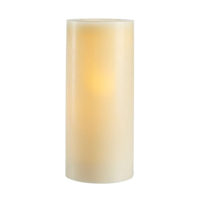 Standard Flameless Wax Candle, Ivory - 6 x 14