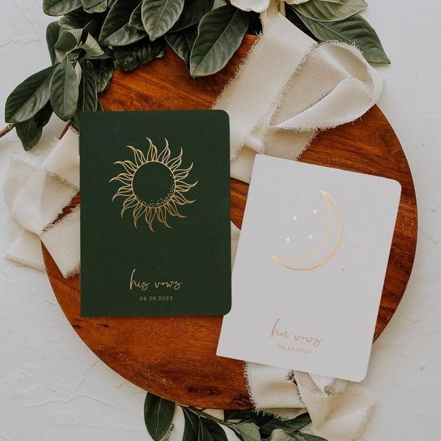 Vow books, Mount Rainier Mountain wedding vow books, His and her modern vow books, Vow books his and hers with mountains, Boho vow booklet