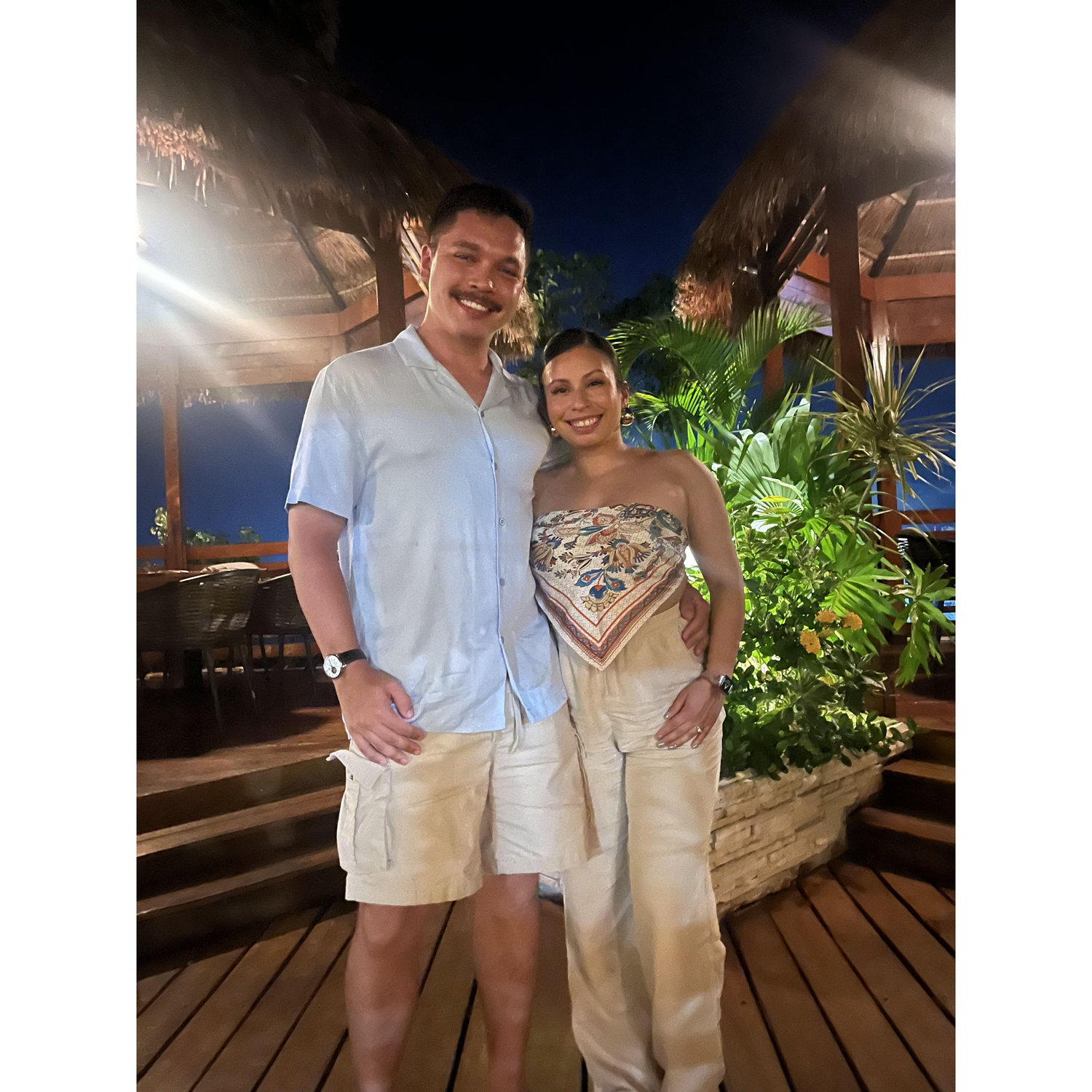Happy and engaged in Cancun!