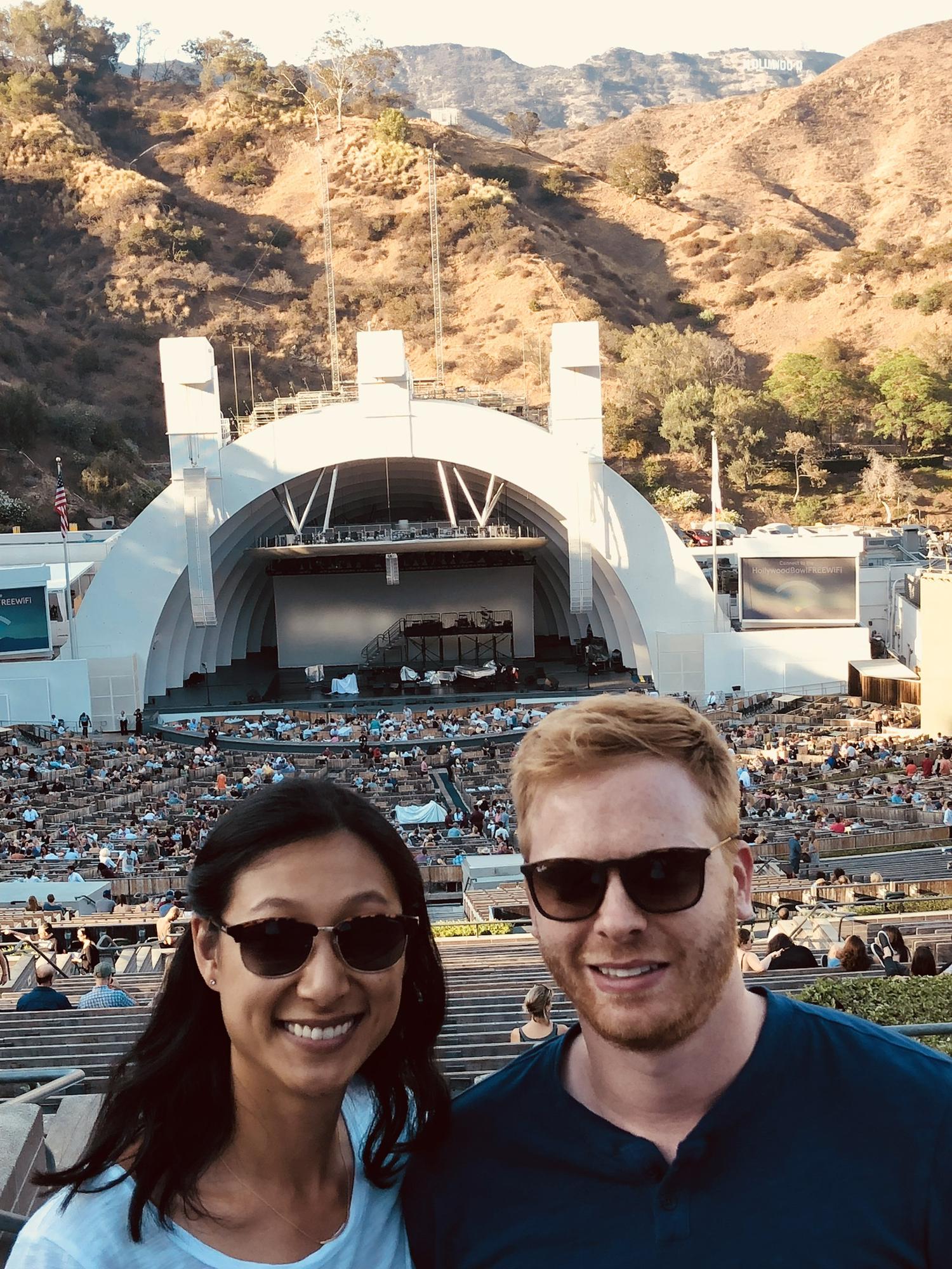 Hollywood Bowl to see Bon Iver. We snuck in a visit to Harry Potter World beforehand so Chris could buy Ron Weasley's wand