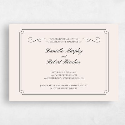 Beige Landscape Wedding Invitation - Malta Landscape