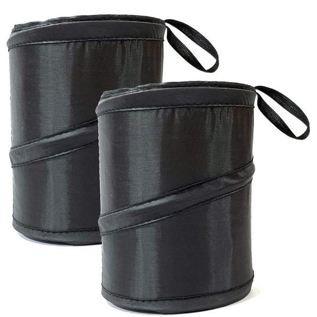 Kitbest 2 Pack Car Trash Can, Leak Proof Garbage Bin, Collapsible Pop-up Water Proof Bag, Portable Waste Basket Bin, Rubbish Bin (Black)