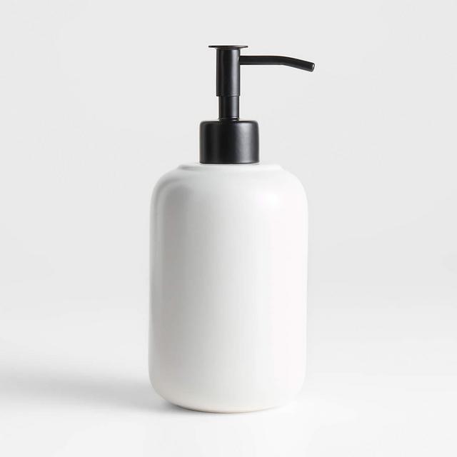 Crate&Barrel Chet Ceramic White Soap Dispenser