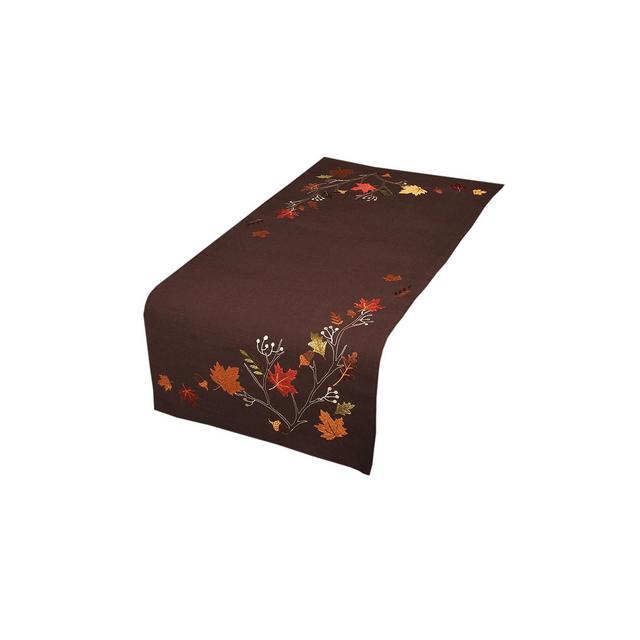 Xia Home Fashions Autumn Branches Embroidered Fall Table Runner, 16" x 36"