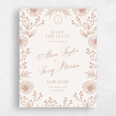 Tuscany, Brown Wedding Save the Date - Gavina Classic