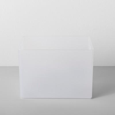 Small Decorative Plastic Bin with Cutout Handles White - Brightroom™