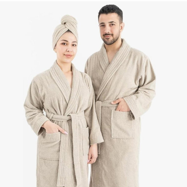 Large, Beige, American Soft Linen Bath Robes