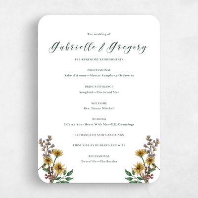 White Rounded Wedding Program - Mirasol