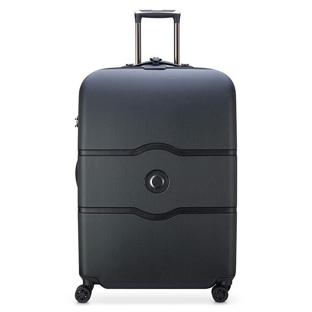 DELSEY Paris Chatelet Hardside Luggage with Spinner Wheels, Black, Checked-Large 28 Inch, No Brake