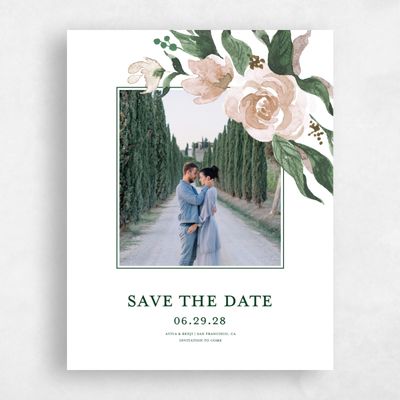 White Photo Wedding Save the Date - Brookstone Photo
