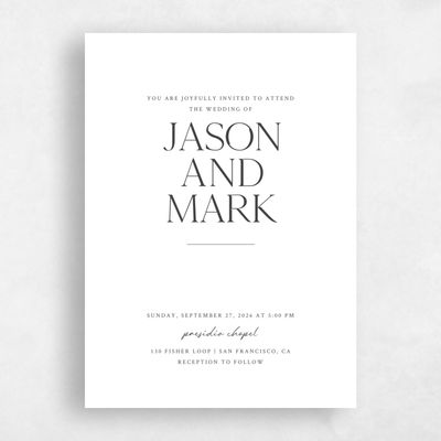 White Wedding Invitation - Celeste Classic