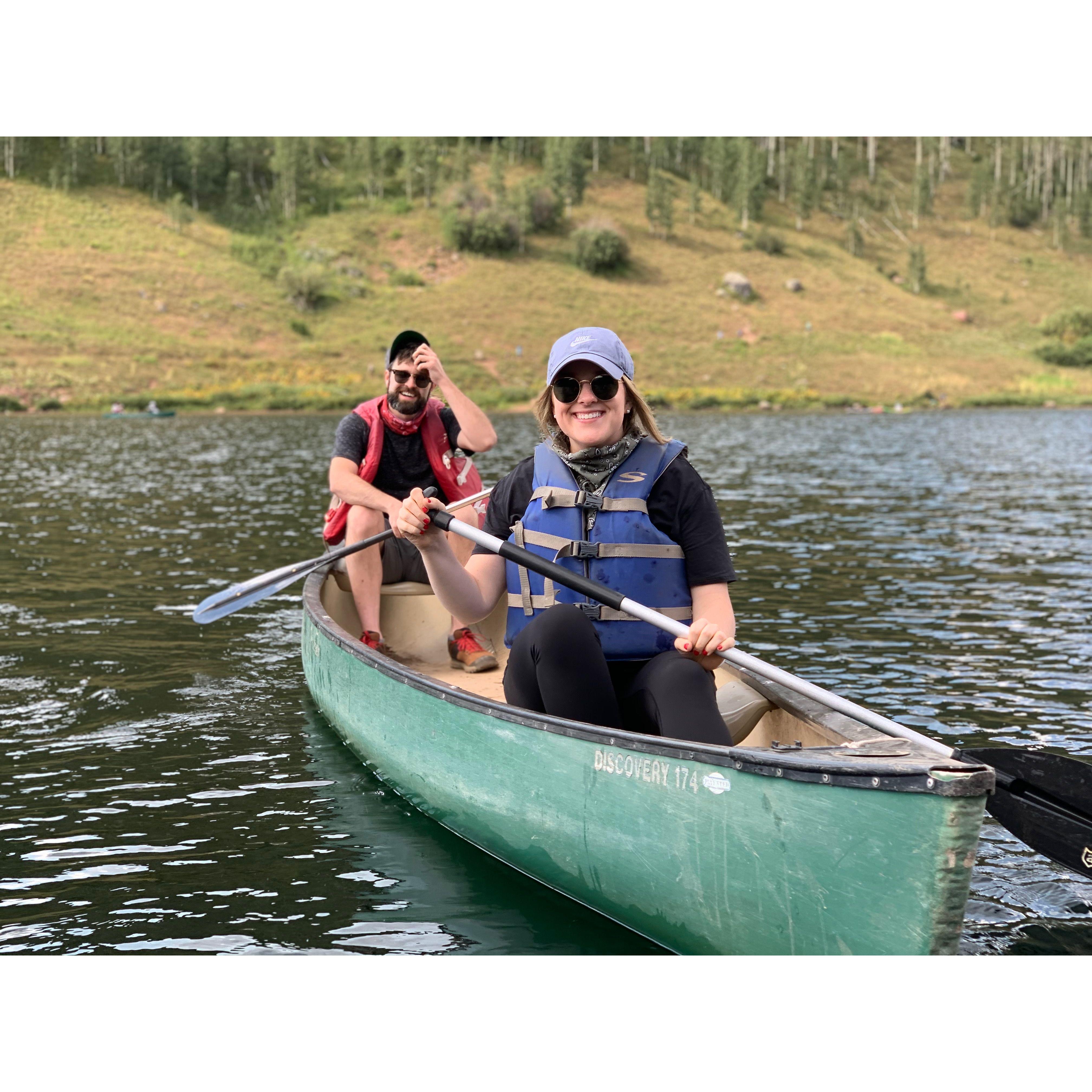 Canoeing at Lake Piney, CO.