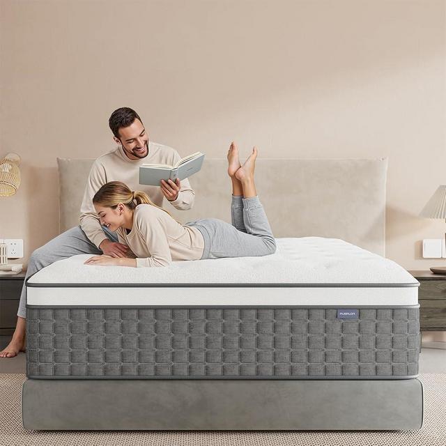 Mattress Queen Size, Medium Firm 12 Inch Mattress with Extra Lumbar & Shoulder Support, Hybrid Mattresses with Gel Memory Foam Pain Relief - Fiberglass Free - No Odor - 365 Night Trial