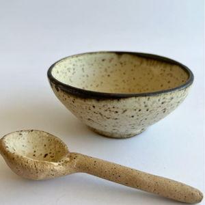 Gina DeSantis Ceramics Luna Spoon and Dip Bowl Set