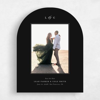 Black Arch Wedding Save the Date - Ivoire Photo