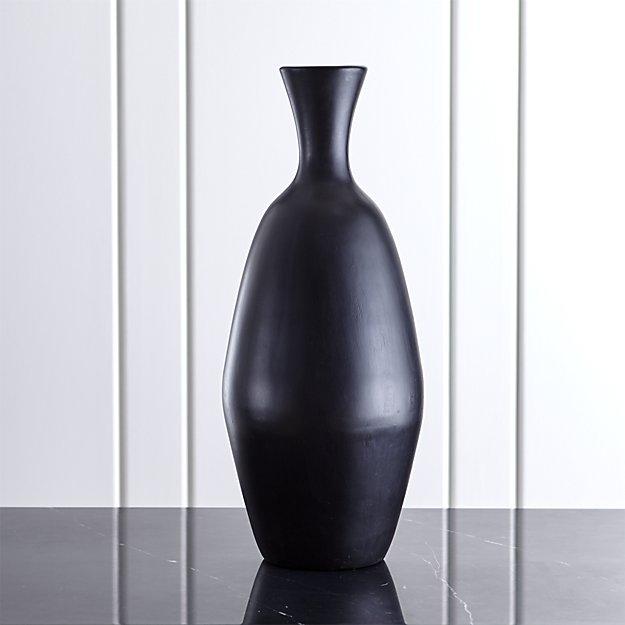 Trumpet Large Black Ceramic Vase