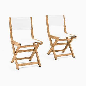 Portside Outdoor Folding Bistro Chairs, Mast, Set of 2