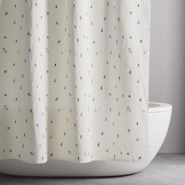 Organic Skiers Shower Curtain, Multi