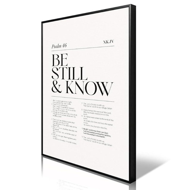 YOZWNGU Be Still and Know That I Am God Canvas Wall Art, Christian Psalm 46 Bible Verse Poster, Religious Scripture Art Print, Spiritual Jesus Biblical Print for Prayer Room Church 8x12in Unframed