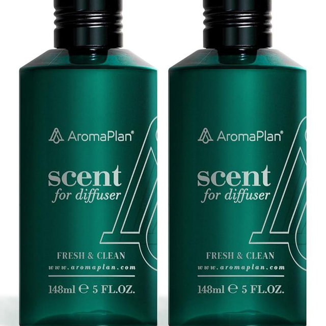 Aromaplan Scents, Clean Smelling Essential Oils, Fresh & Clean 5 Fl Oz (2 Pack)-Fresh Scent Essential Oil for Diffuser, USA Fragrance, Bigger Bottle, Bolder Aroma & Longer Lasting
