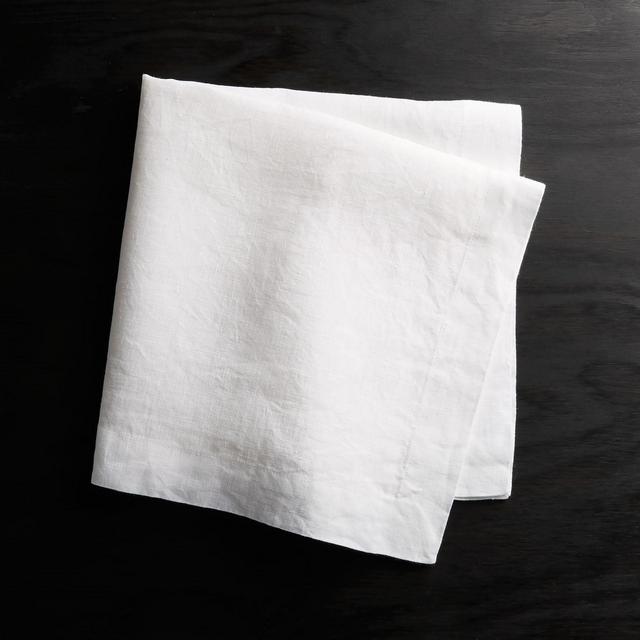 Marin White Linen Napkins, Set of 8