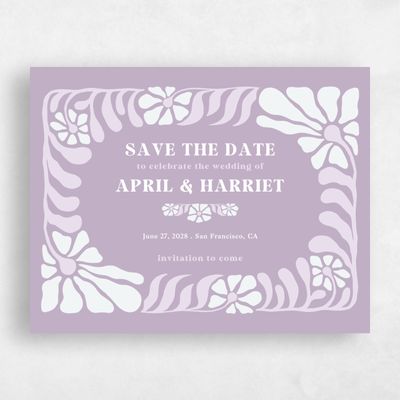 Lilac, Purple Wedding Save the Date - Bellefleur Landscape