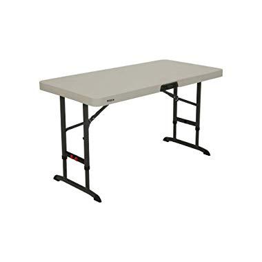 Lifetime Products 80387 4-Foot Commercial Adjustable Folding Table, Almond