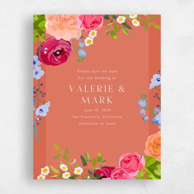 Burnt Orange Wedding Save the Date - Dicha Portrait