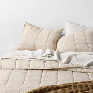 Organic Cotton Heathered Grid Comforter