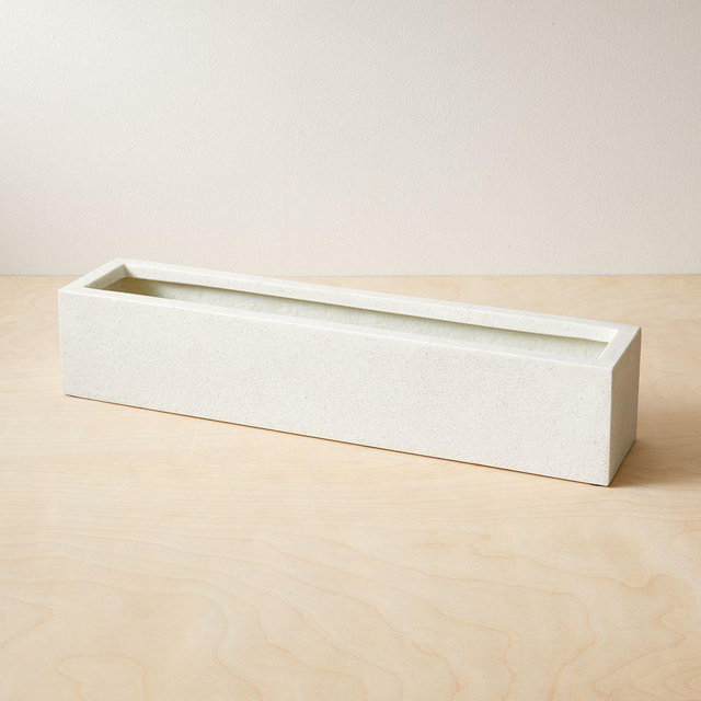 Cityscape Fiberstone Tabletop Planter, Rectangle, 5"W x 24"D x 4.75"H, White