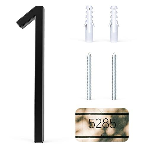 5 Inch Floating House Number Modern House Numbers, Zinc Alloy Number with Nail Kit and Detailed Operation Process Instructions for House Mailbox Address Numbers (Number 1)