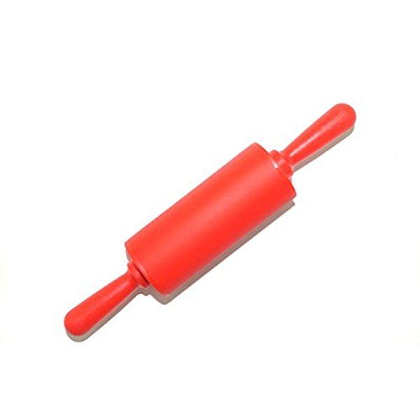 Remeel Silicone Rolling Pin Non-stick Surface PP Plastic Handle (8.5 inch, PP Red)