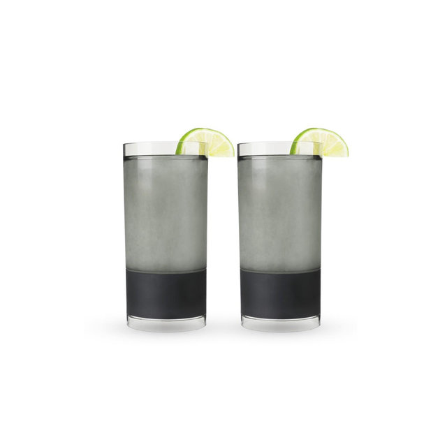 HOST Cocktail Freeze Tumbler, Frozen Cocktail Glass, Double Walled Insulated Glasses, Iced Coffee Tumbler, BPA Free Drink Cooler, 10 oz., Black